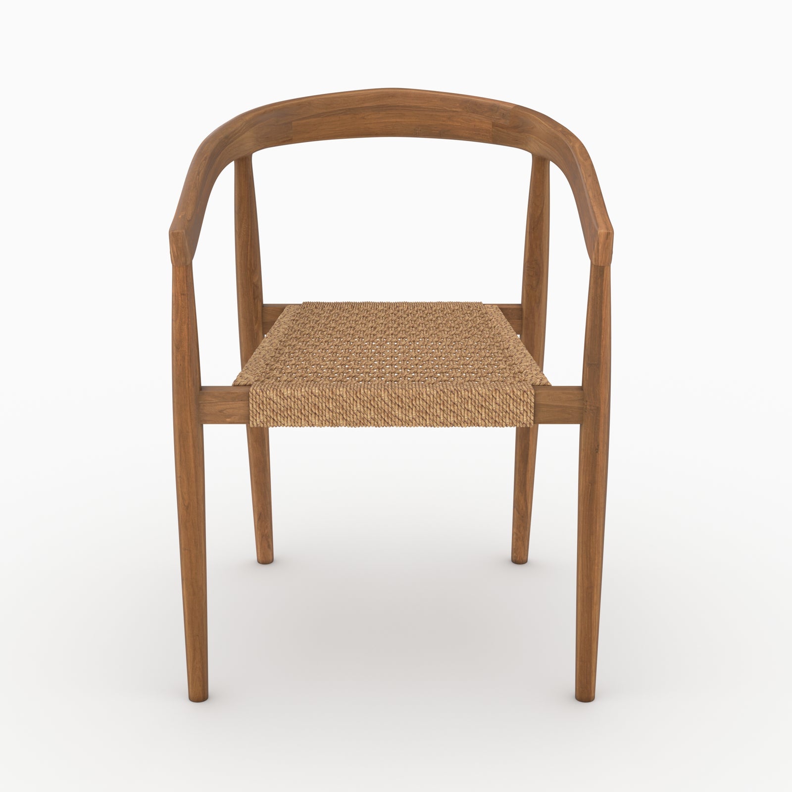Duo chaises teck vernis Bali tressage synthétique