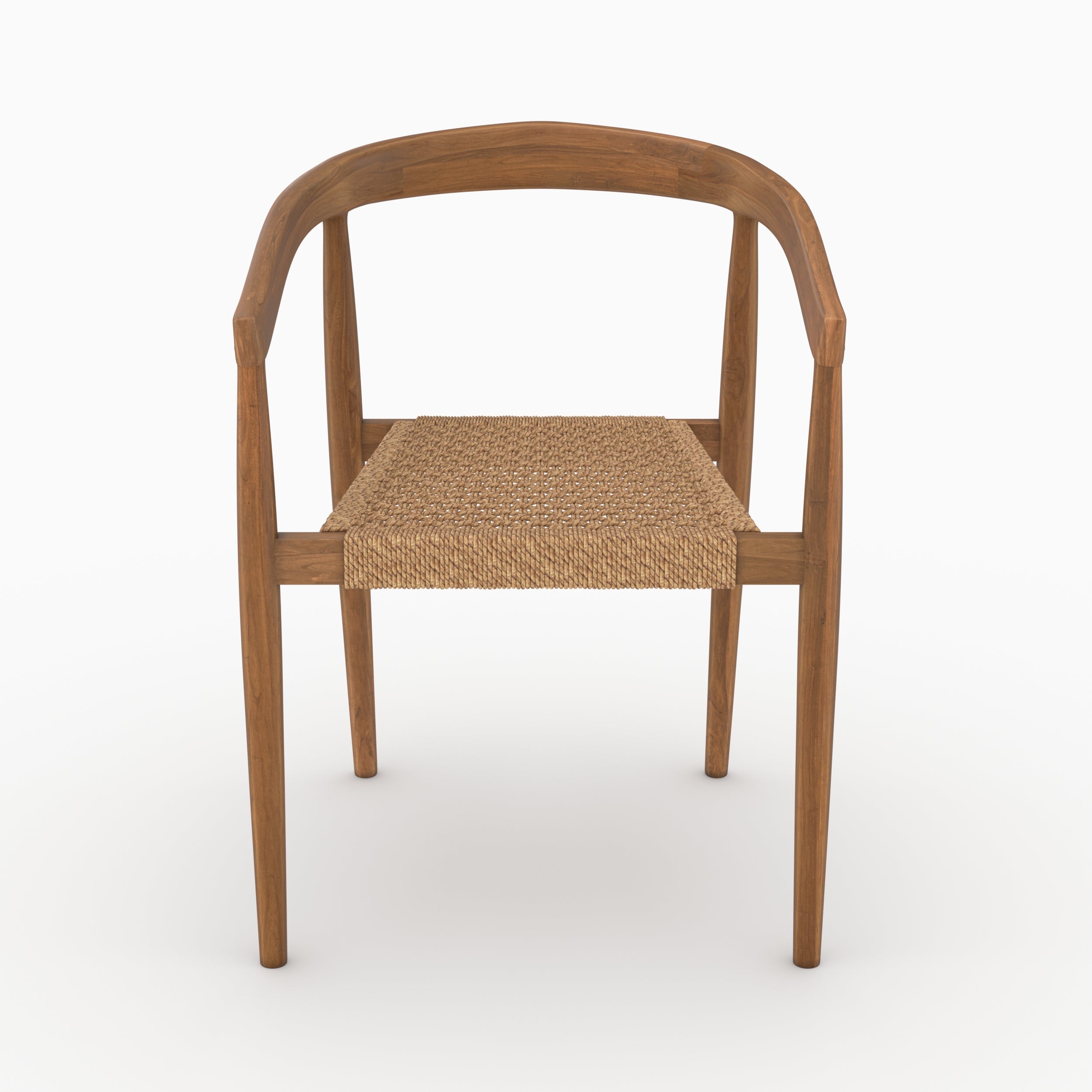 Duo chaises teck vernis Bali tressage synthétique