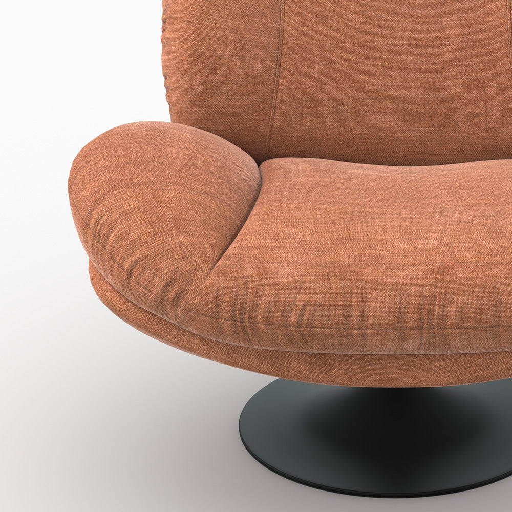 Effet velours marron fauteuil pivotant Ricci