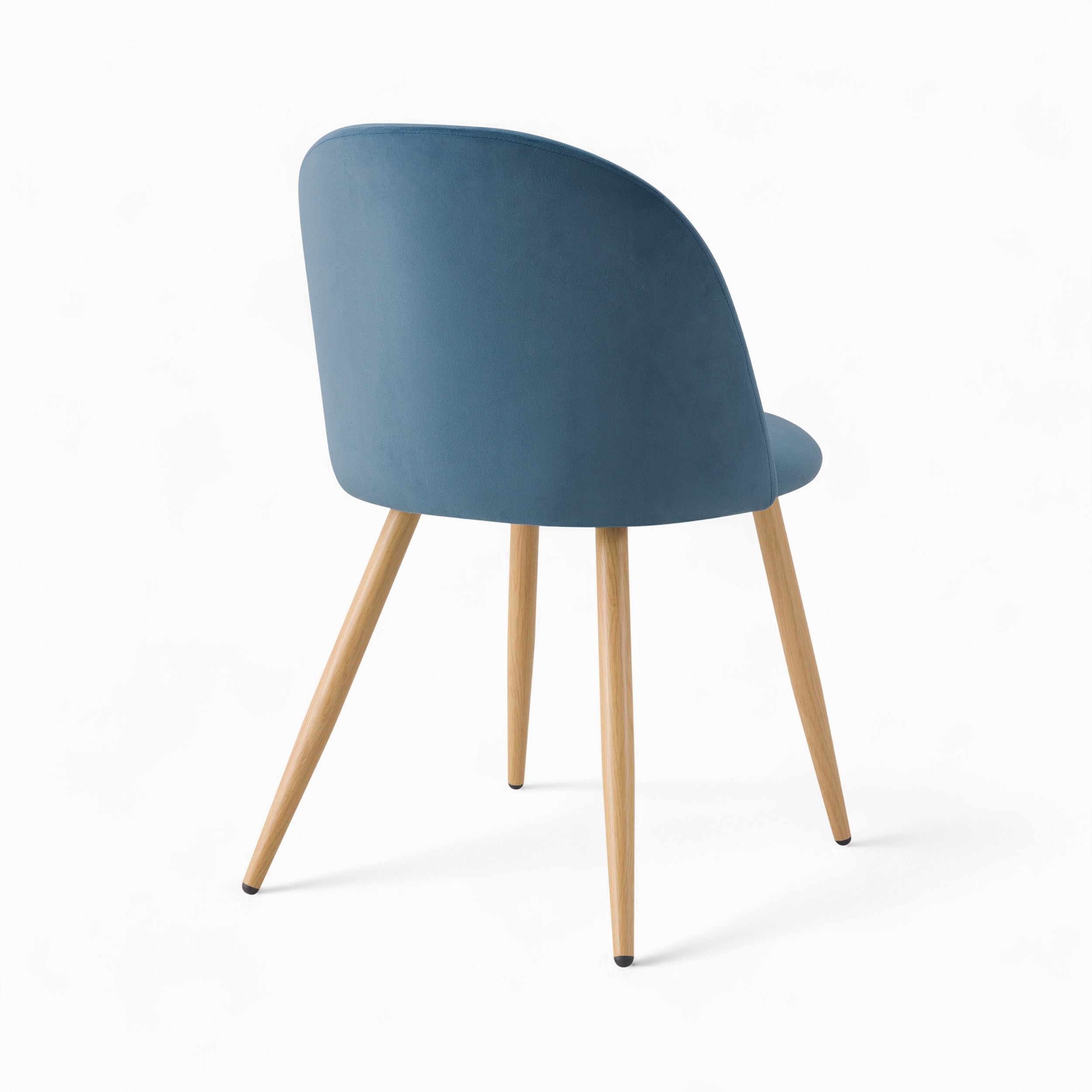 set di 4 sedie cozy in velluto blu scuro e blu
