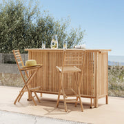 ensemble bar et chaise de jardin en bambou vadella