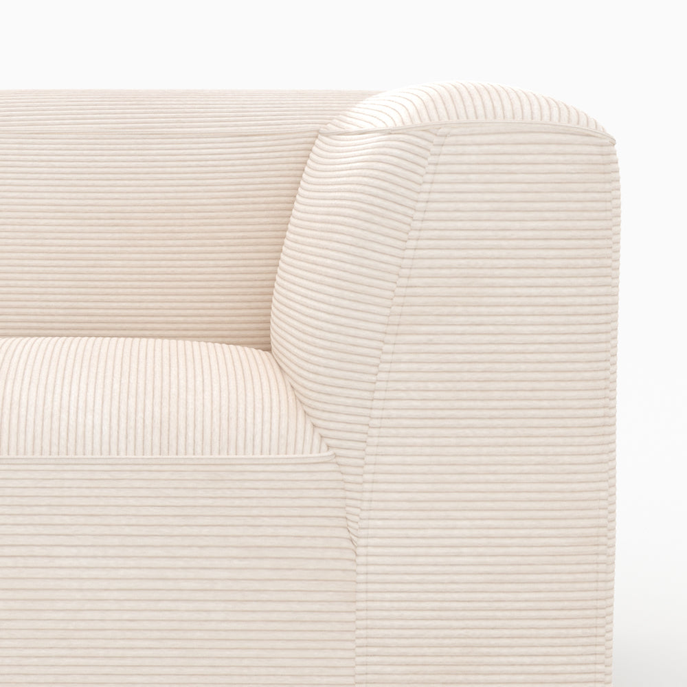 Ensemble canapé 3 places Mina pouf blanc velours