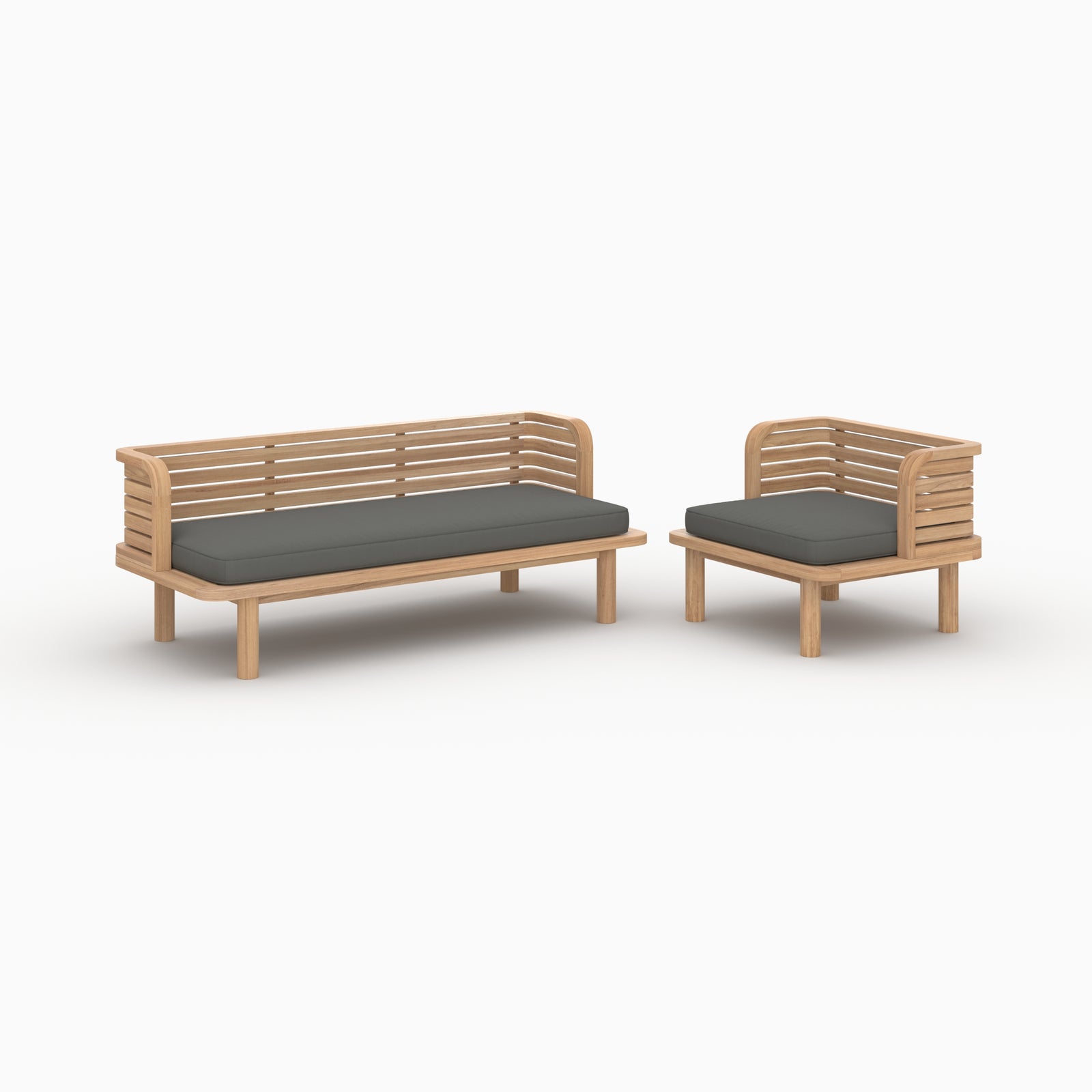 Ensemble canapé fauteuil de jardin Kilka 3 places