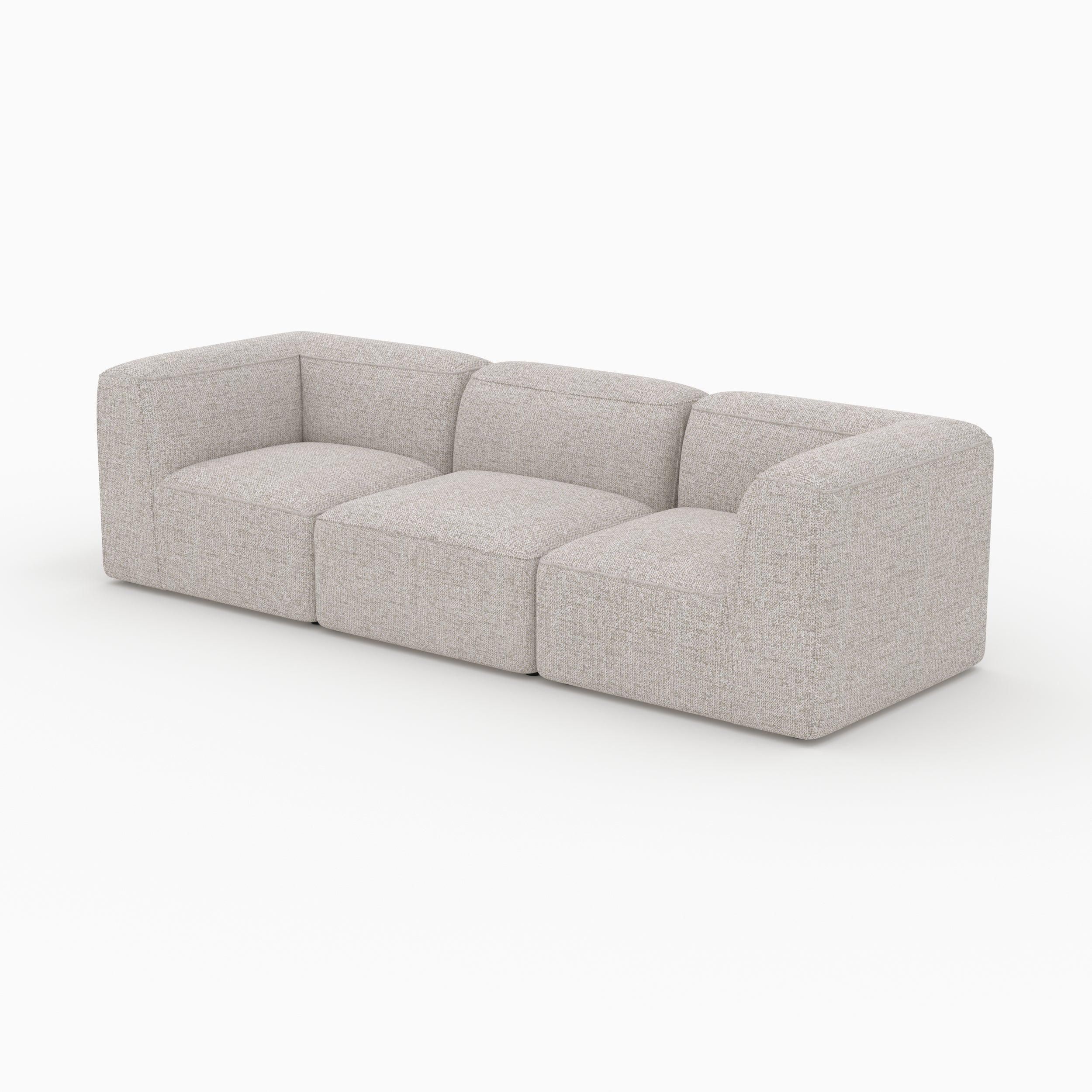 Ensemble canapé Hestia 3 places tissu beige droit confort