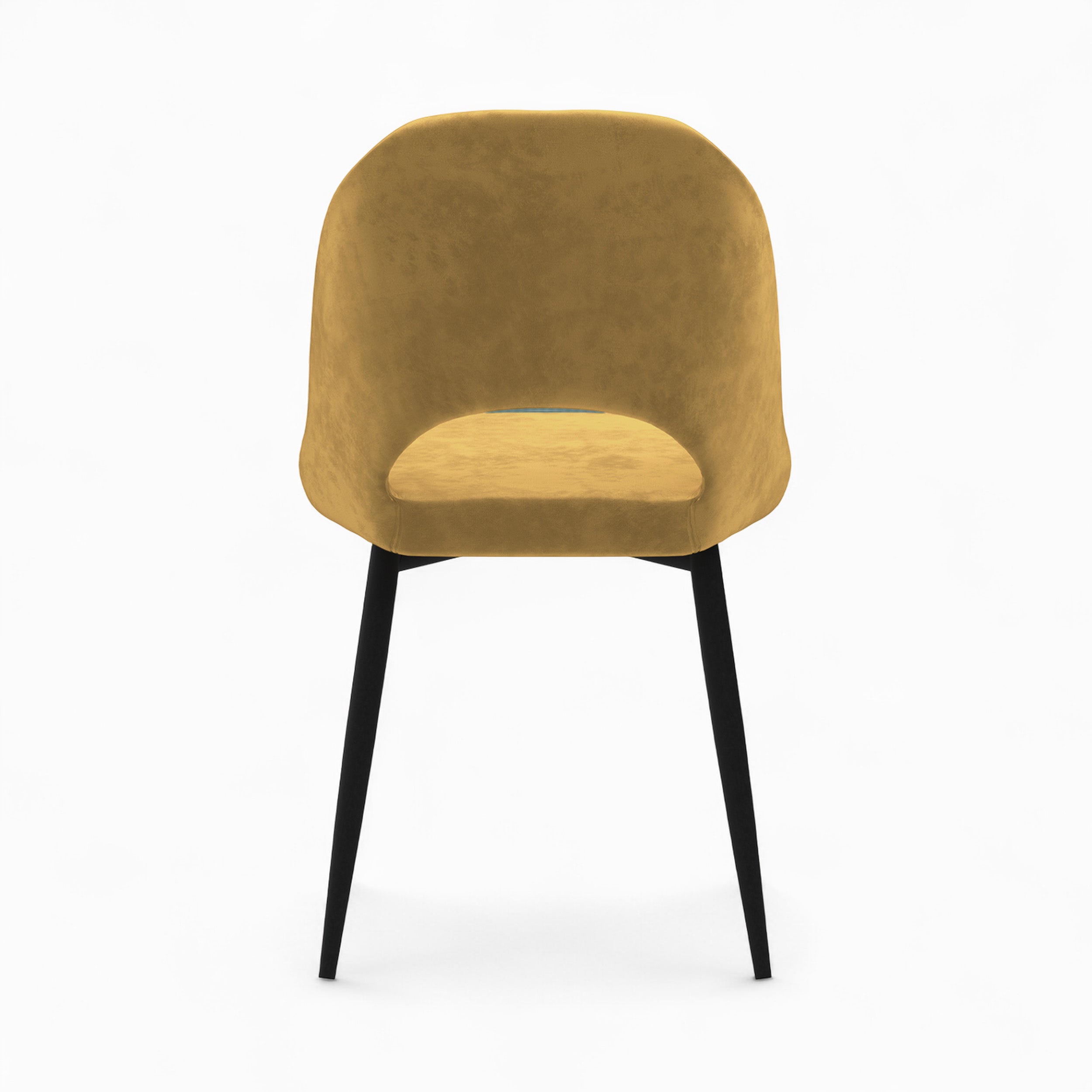 ensemble chaises penelope velours jaune dossier haut ou asymetrique rendez vous deco