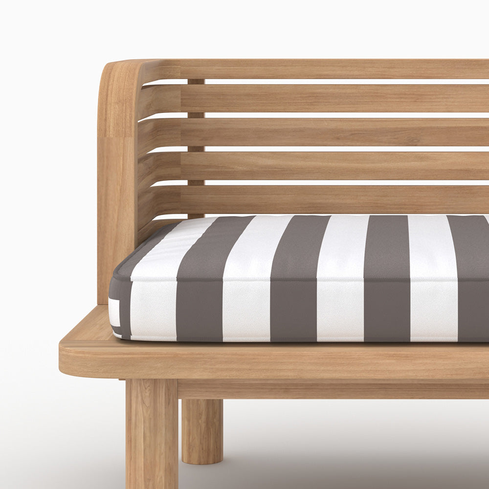 Ensemble jardin Kilda teck gris rayé 2 places fauteuils