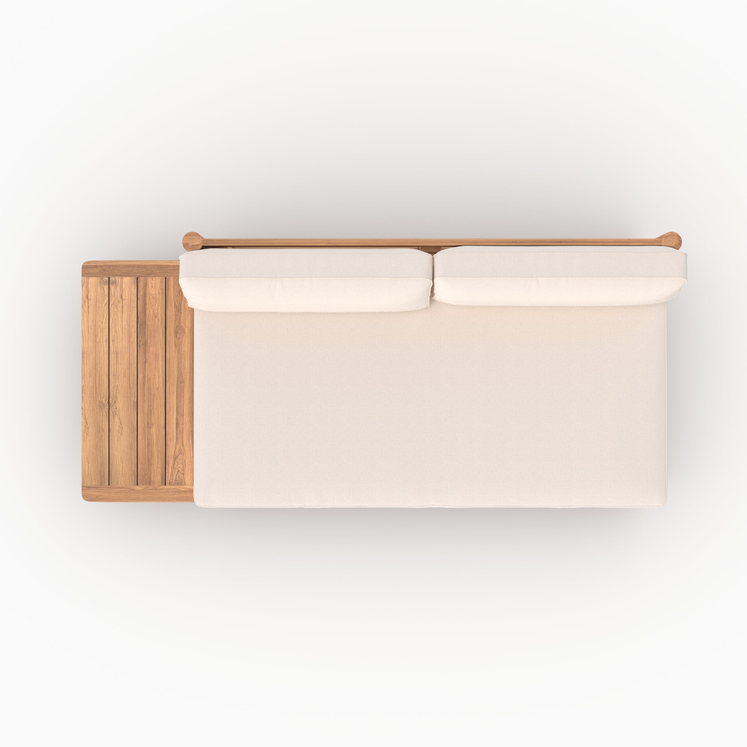 Ensemble jardin Nadila 2 personnes bois teck blanc