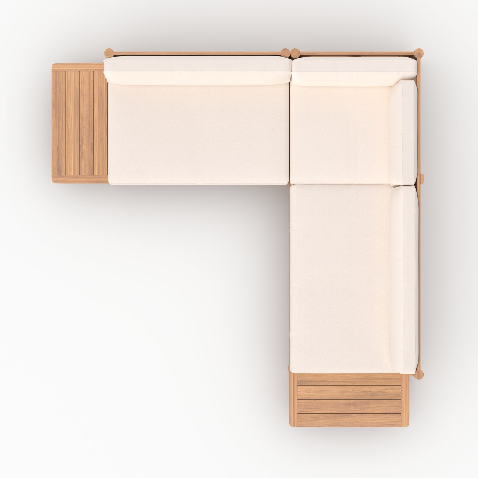 Ensemble jardin Nadila 4 personnes bois teck blanc