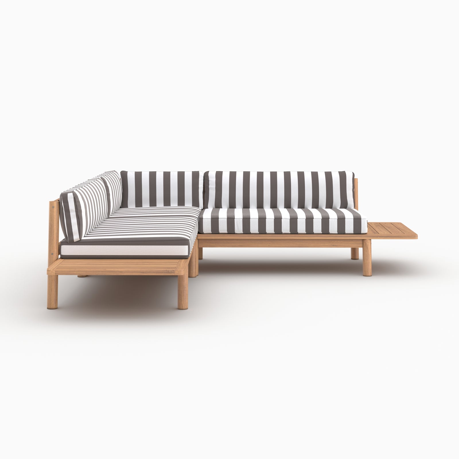 Ensemble jardin Nadila angle canapé 4 places coussins gris