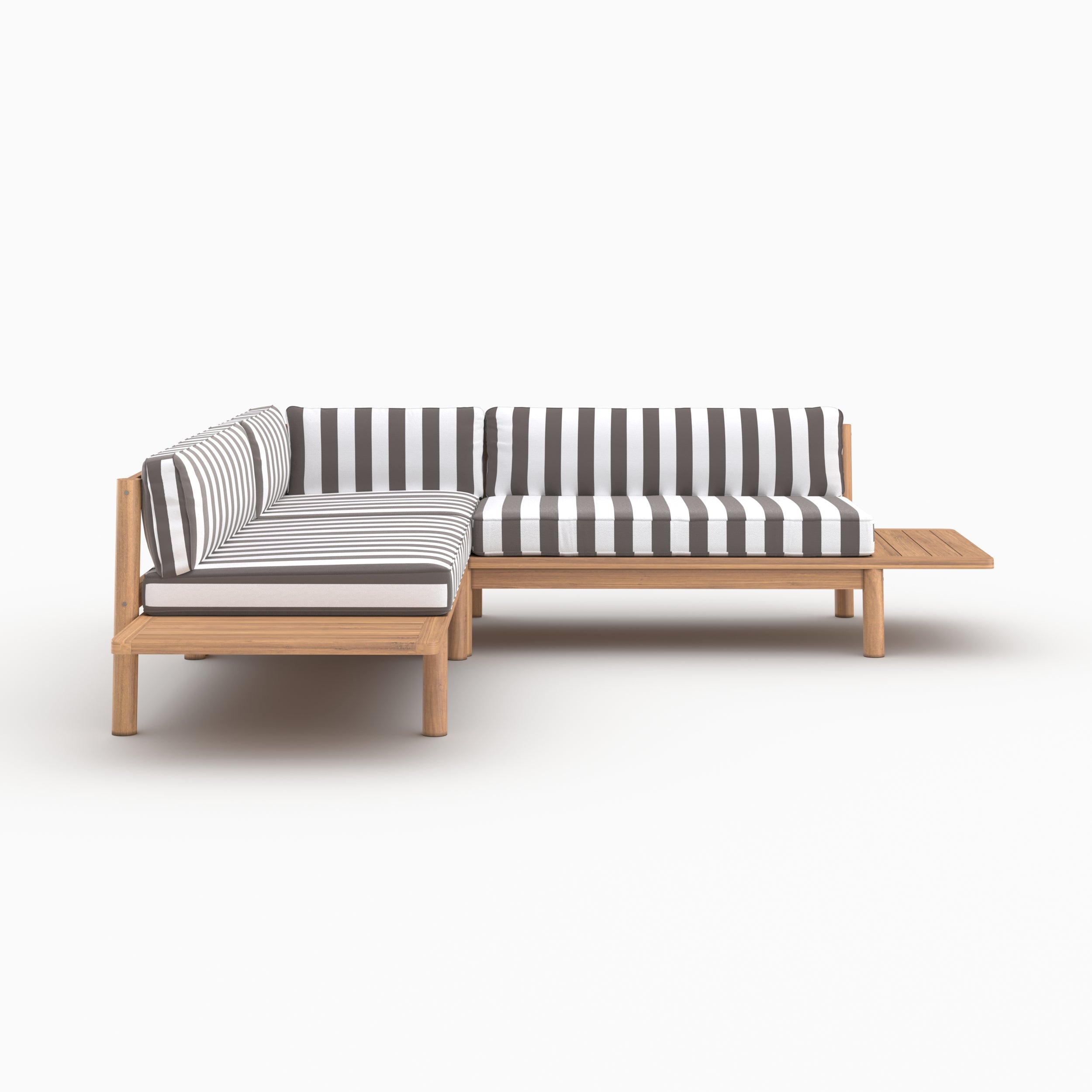 Ensemble jardin Nadila angle canapé 4 places coussins gris