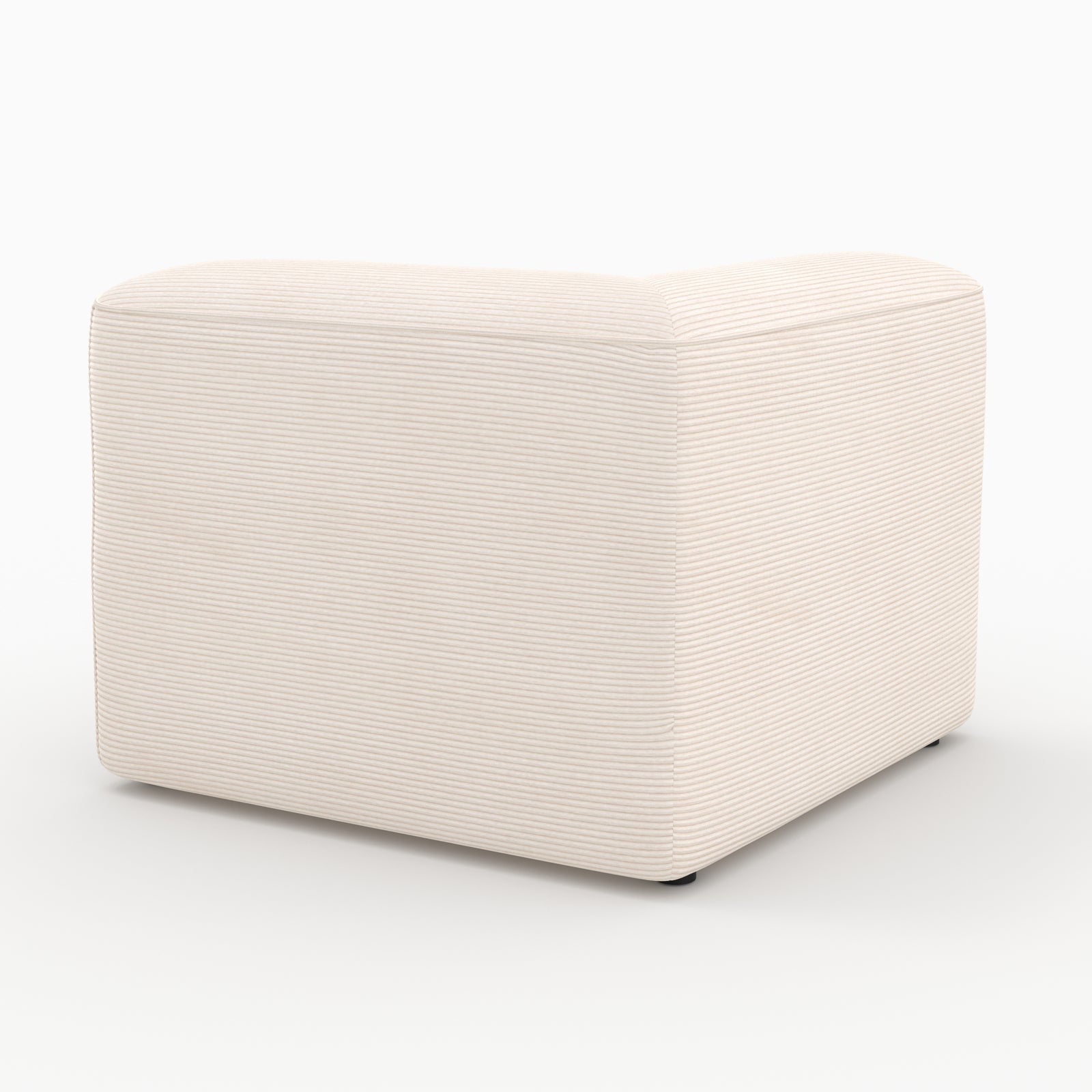 Ensemble Mina canapé 3 places blanc velours pouf