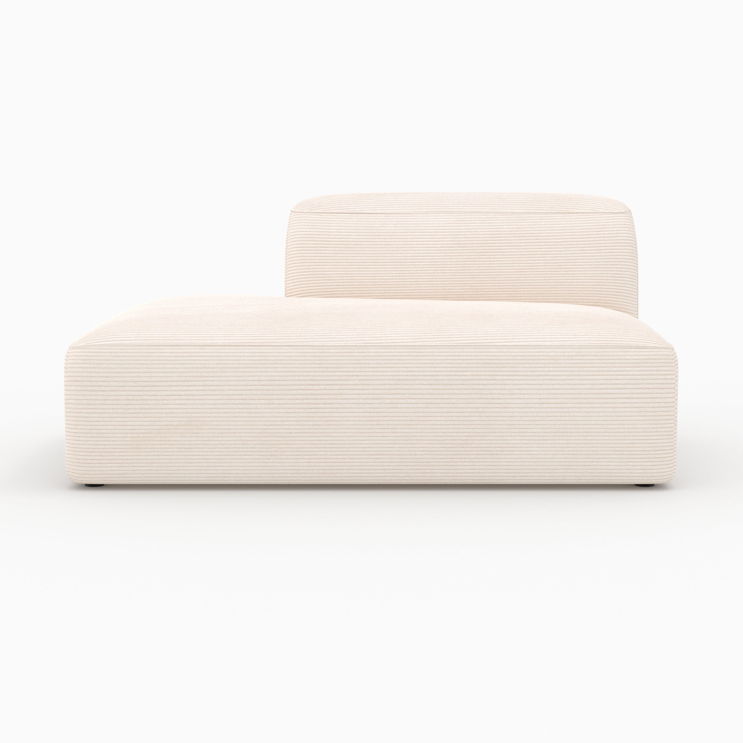 Ensemble Mina canapé 4 places blanc velours côtelé avec 2 poufs