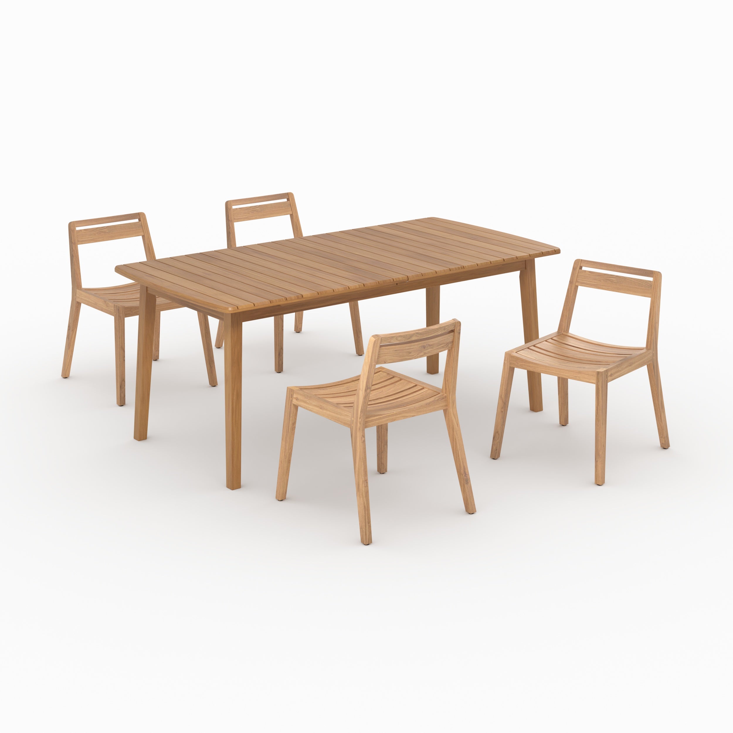 Ensemble repas outdoor alona bois table chaises trois quarts