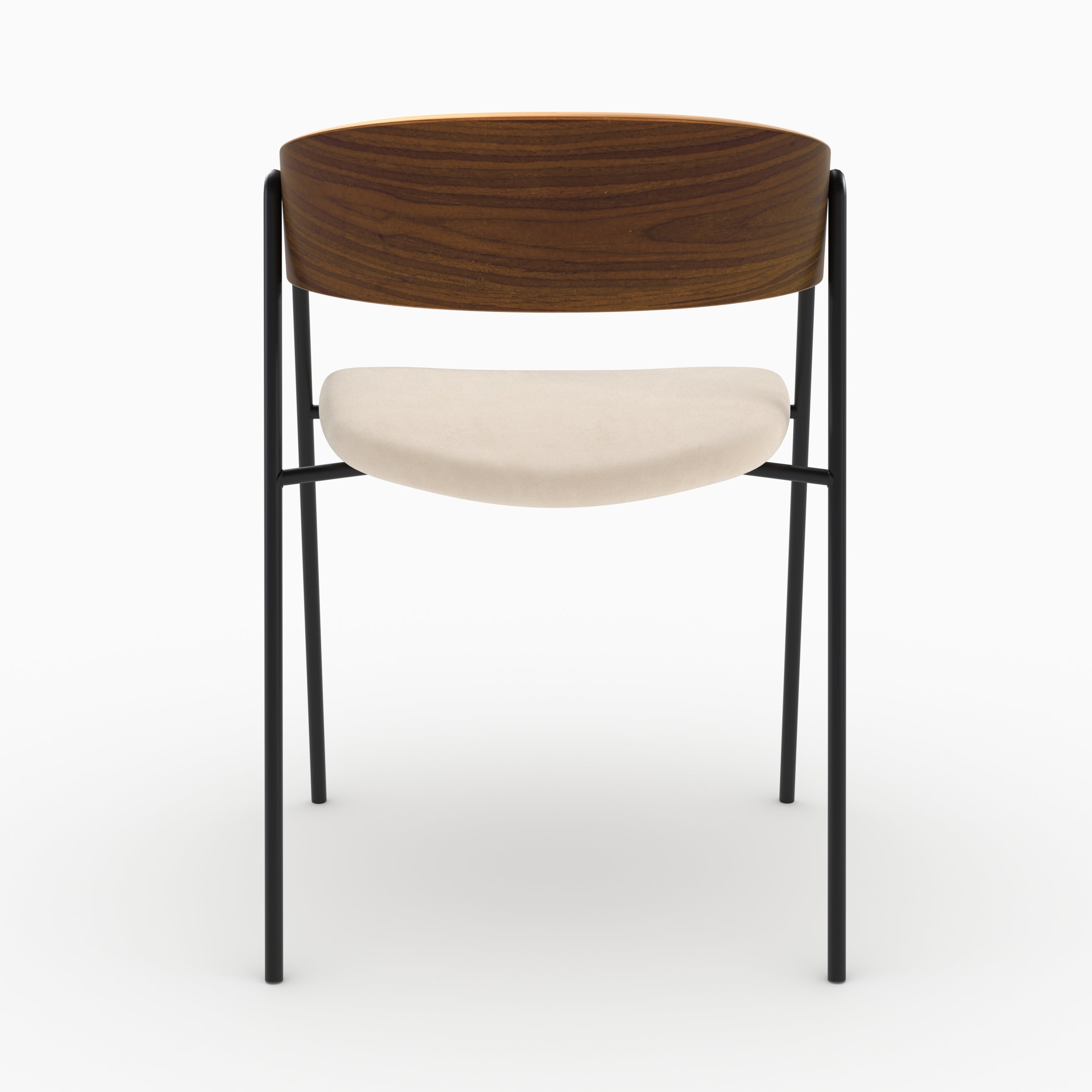 Esmée chaises velours noyer blanc cassé lot 2