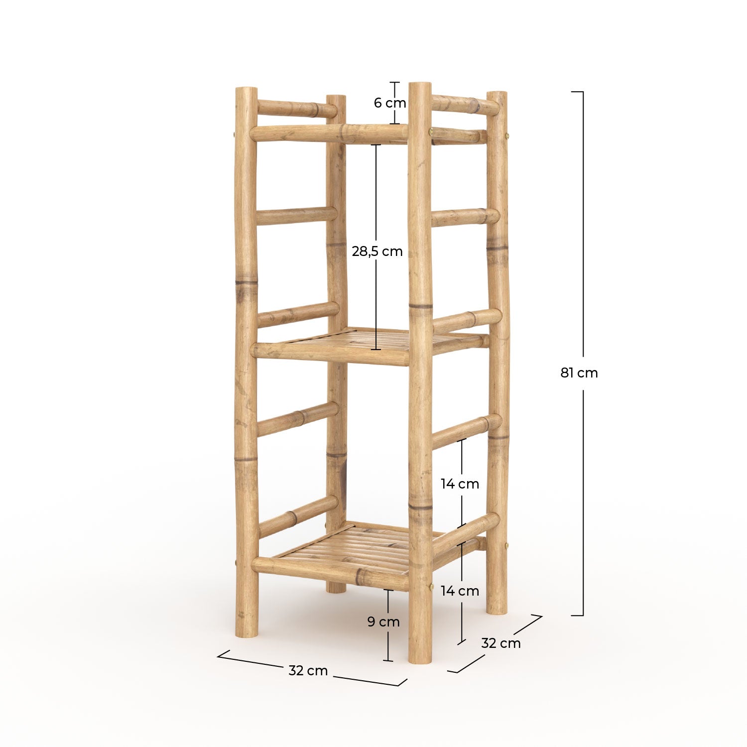 Étagère deco Bami 3 niveaux bambou