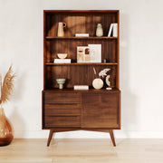 Étagère en bois de teck avec rangement Waya