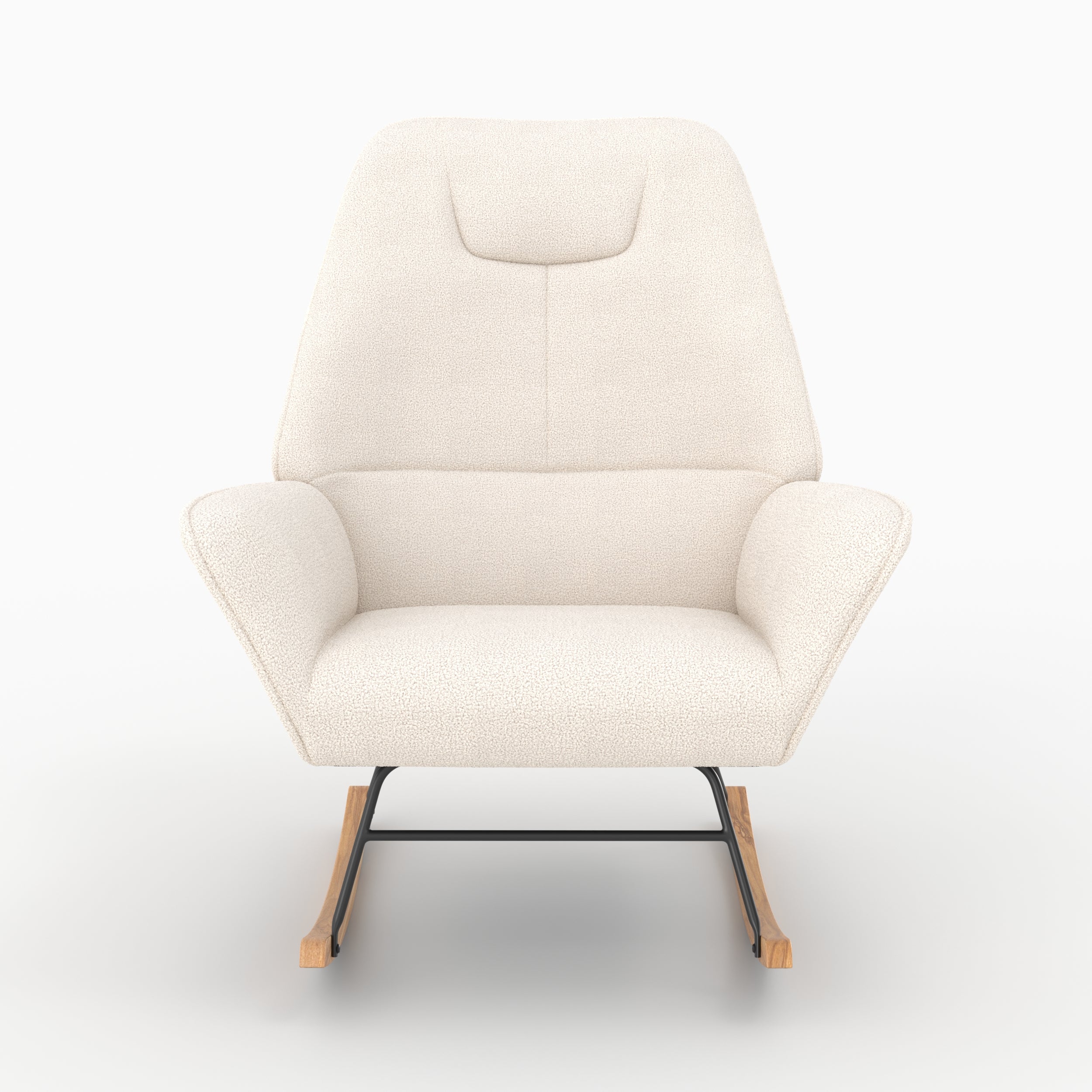 poltrona a dondolo comfort shaun bianco boucle