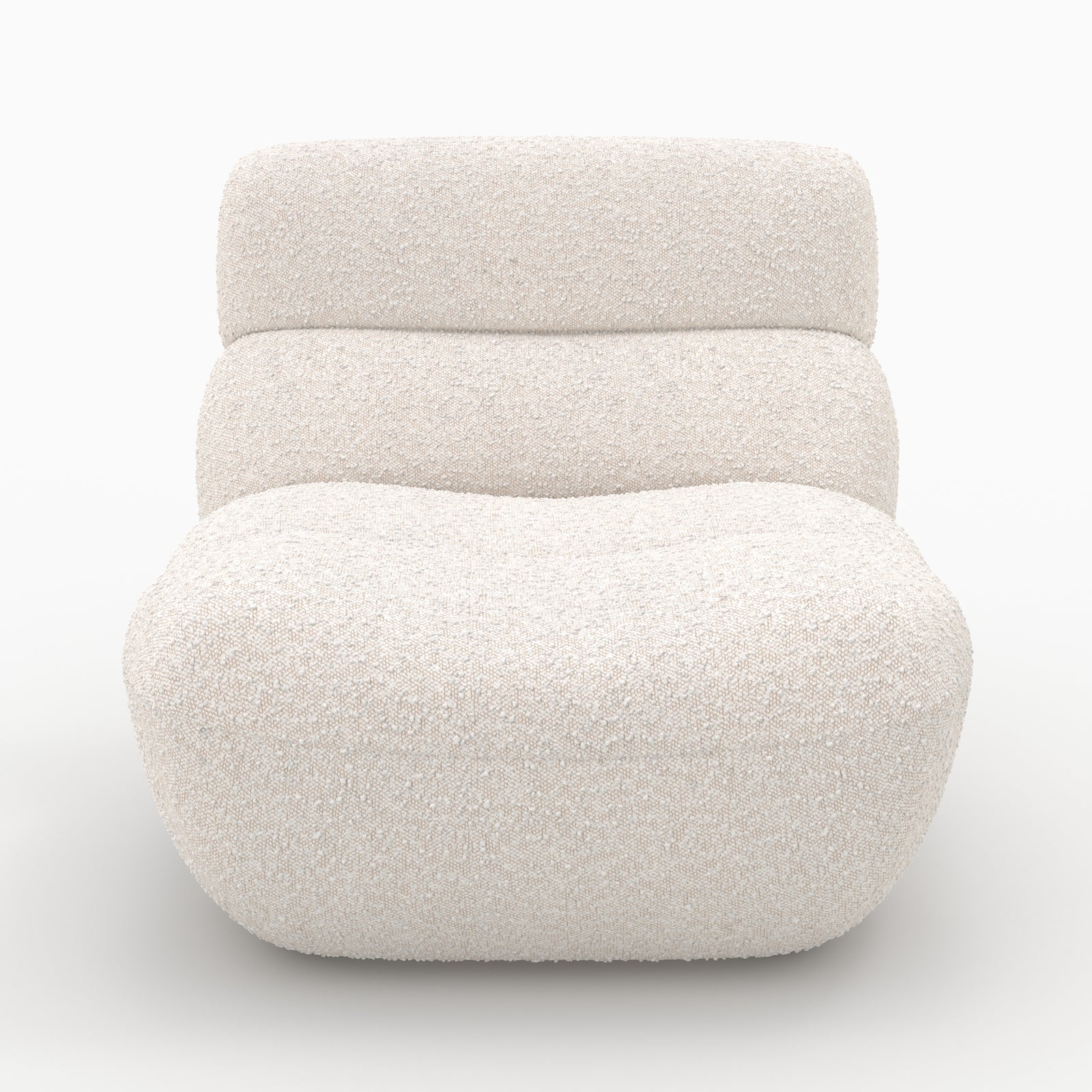 Fauteuil blanc teddy tissu bouclé style cocon
