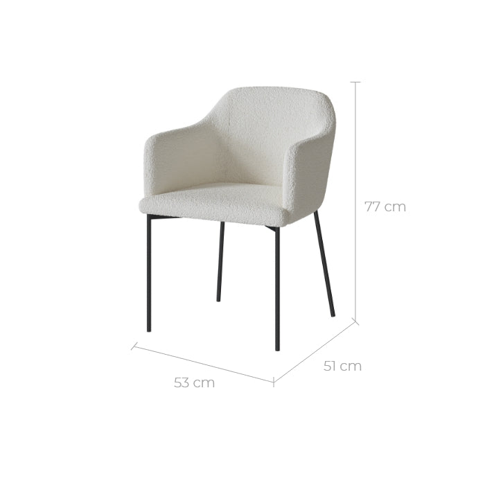 poltrona comoda bianca con gambe nere glam