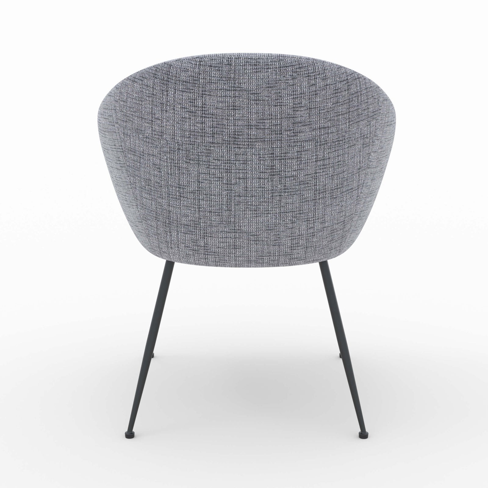 fauteuil confortable socky en tissu gris chine pieds fins noirs
