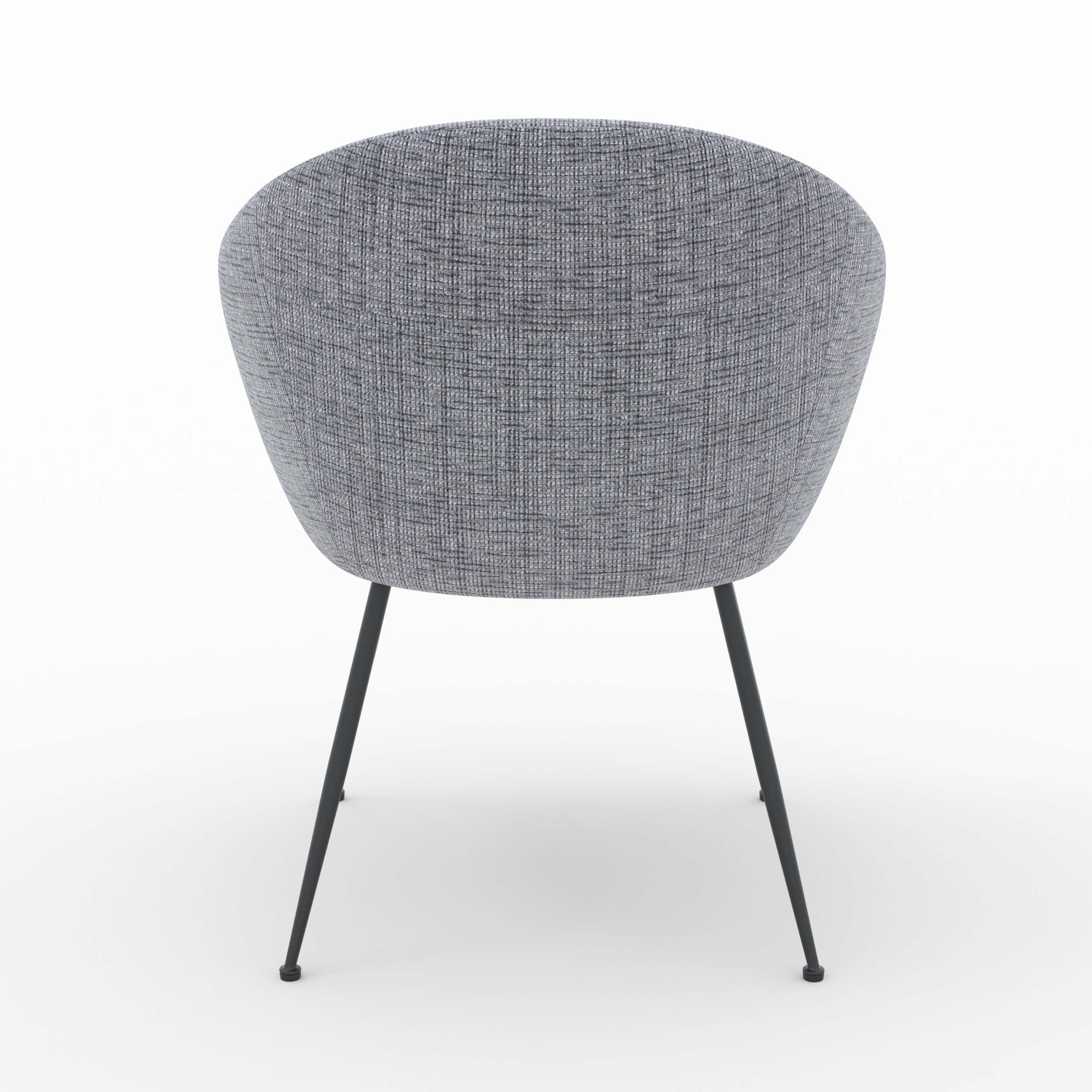poltrona confortevole socky in tessuto grigio cinese con gambe sottili nere