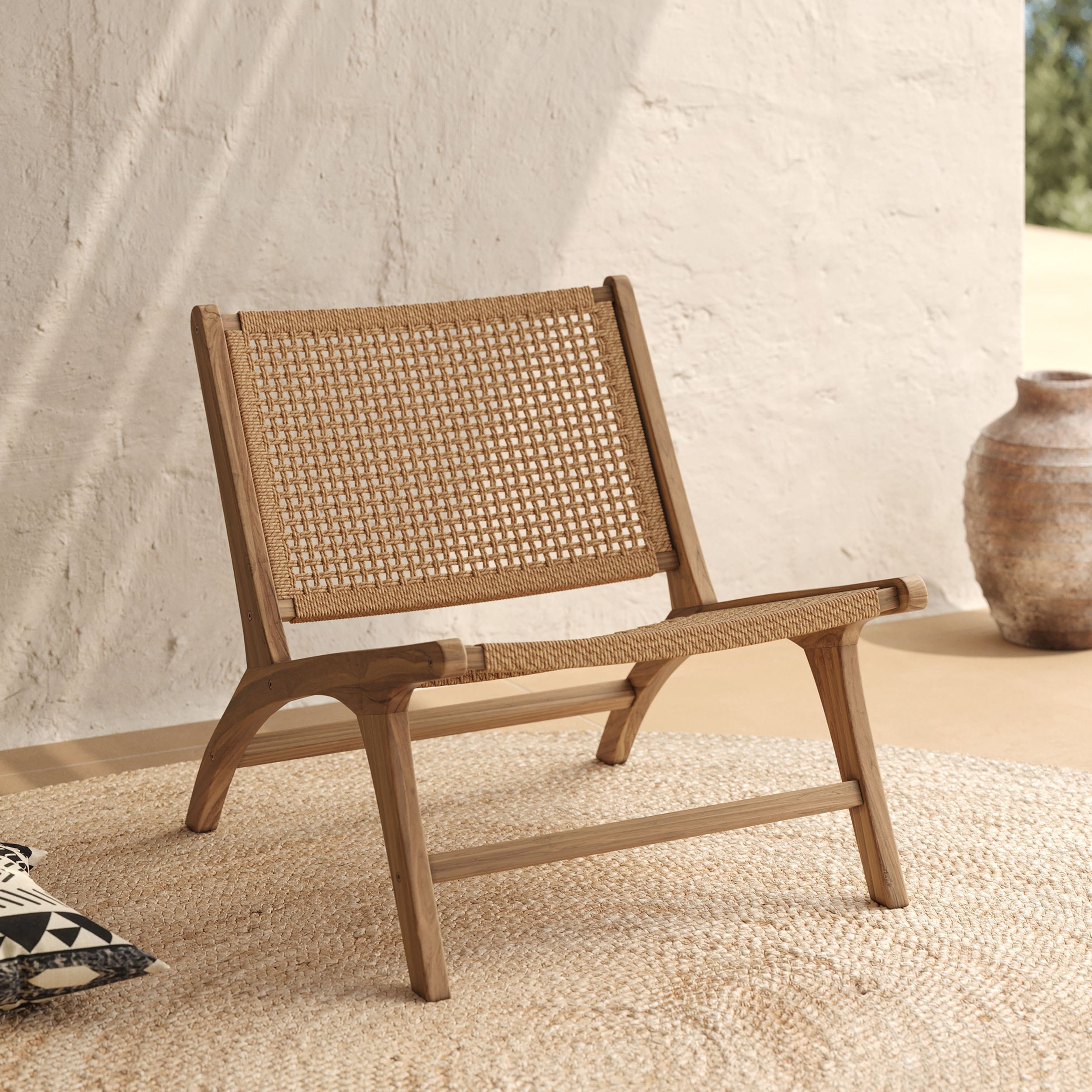 Fauteuil de jardin Kilka bois teck synthétique