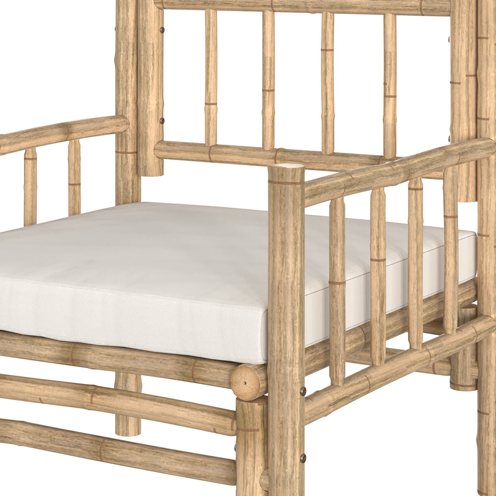 Fauteuil de jardin Vadella coussins blancs