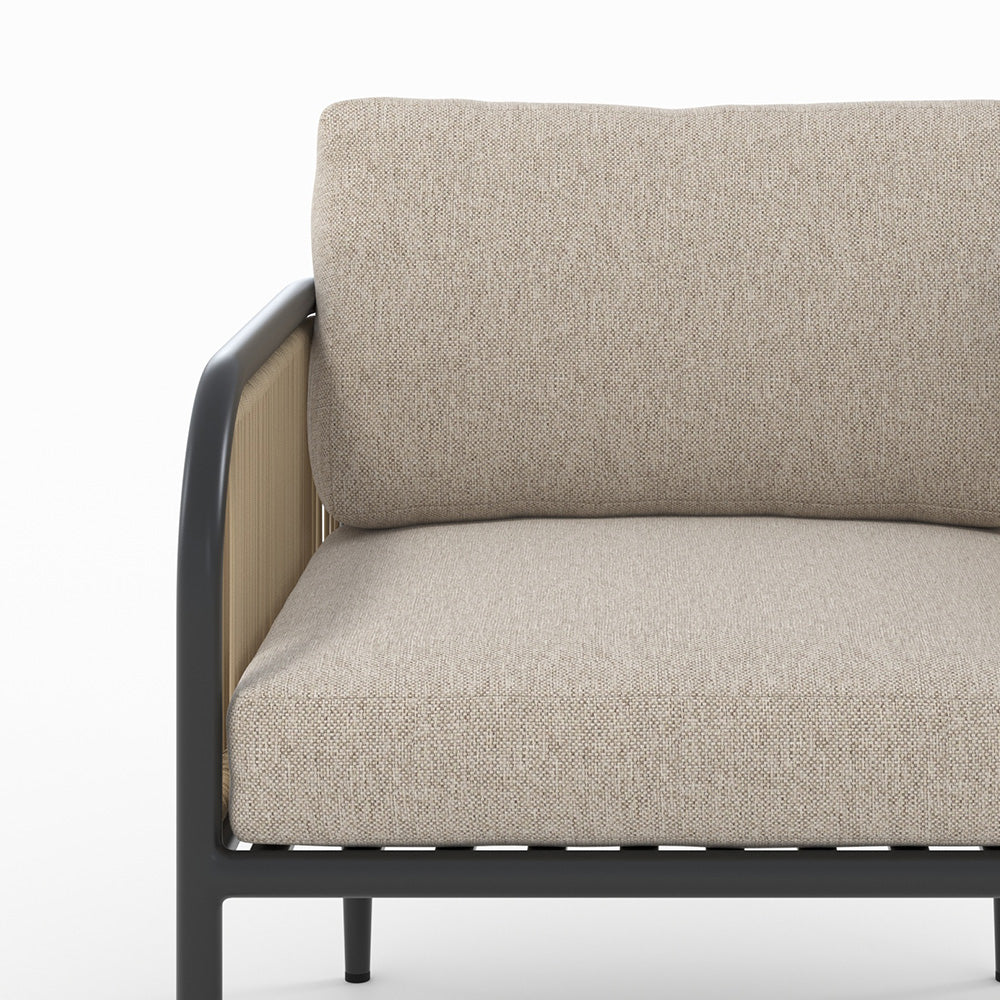 fauteuil de jardin wilo acier tissu beige
