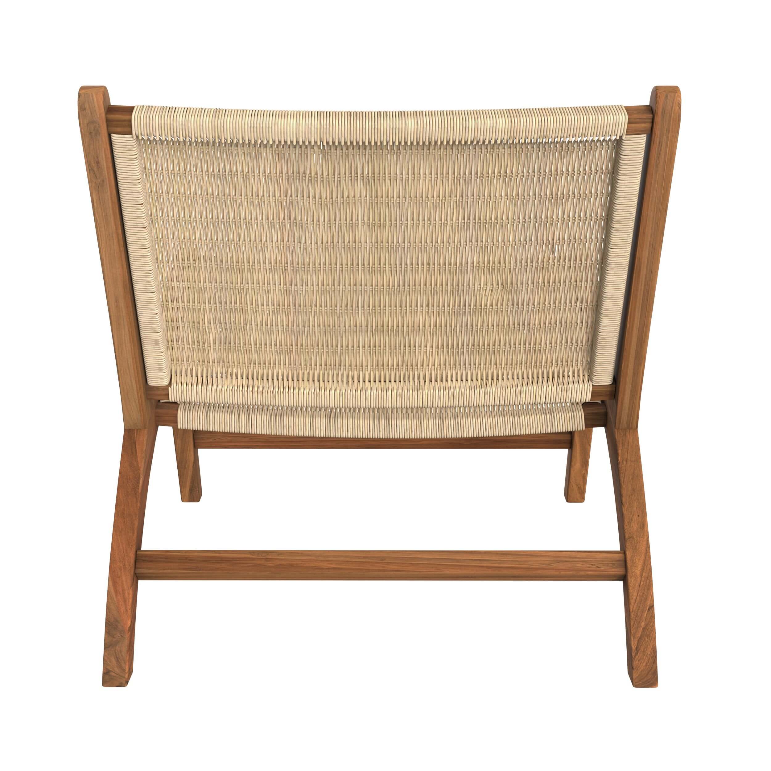 poltrona in legno di teck e rattan naturale kilka