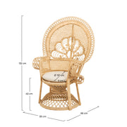 poltrona in rattan naturale con cuscino bianco eloa