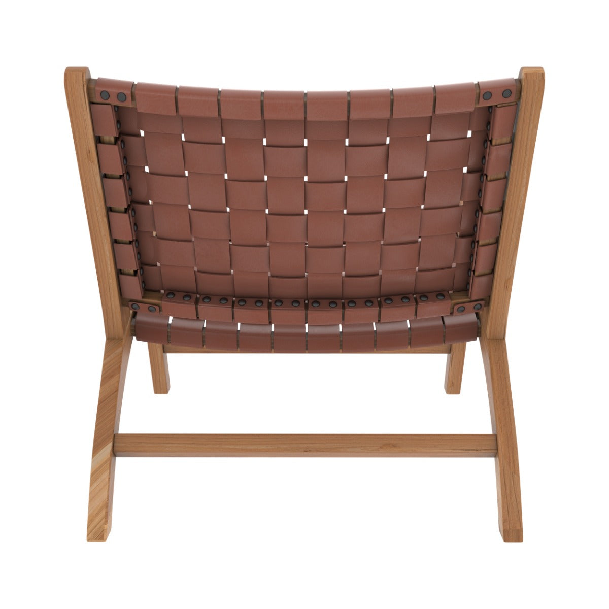 poltrona in teak e pelle kuna