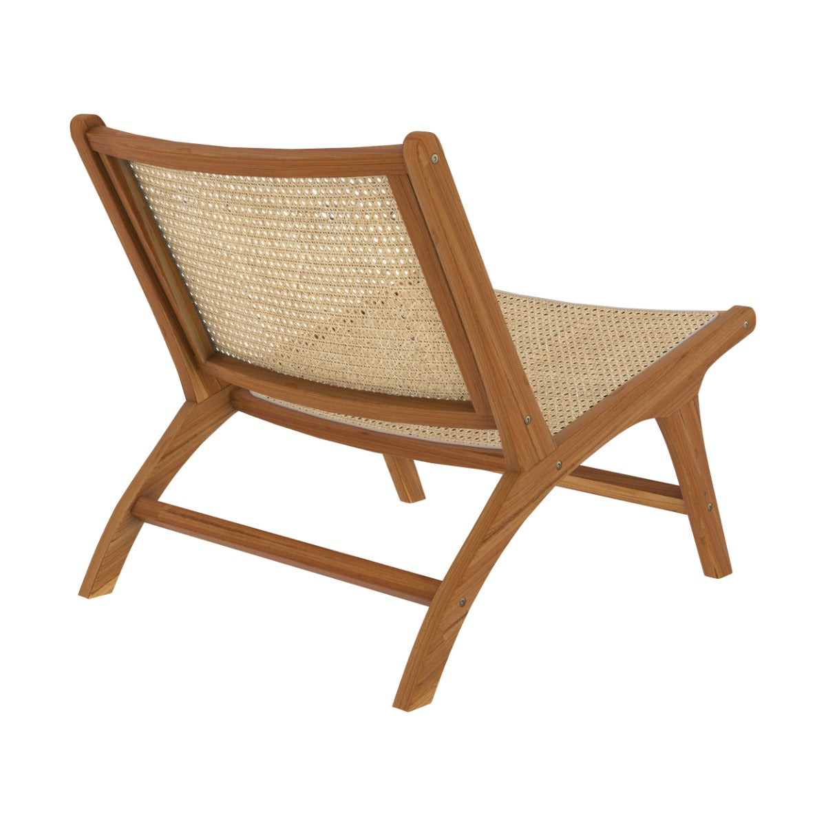poltrona in teak con intreccio in midollino kilka