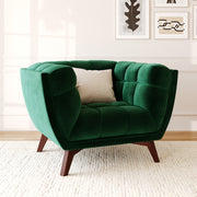 poltrona in velluto verde scuro mona