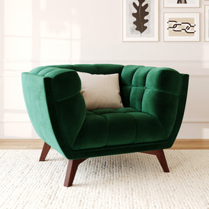poltrona in velluto verde scuro mona
