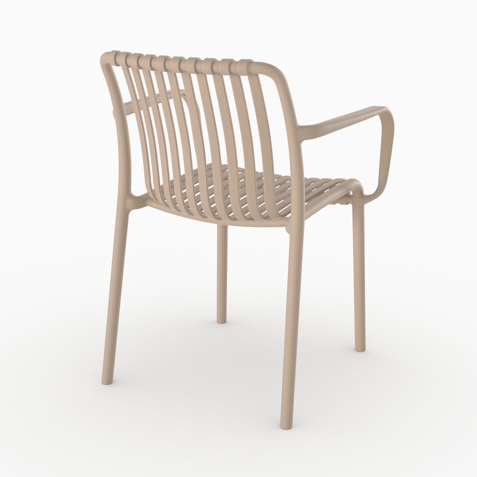 Fauteuil extérieur Ivy empilable beige vue arrière