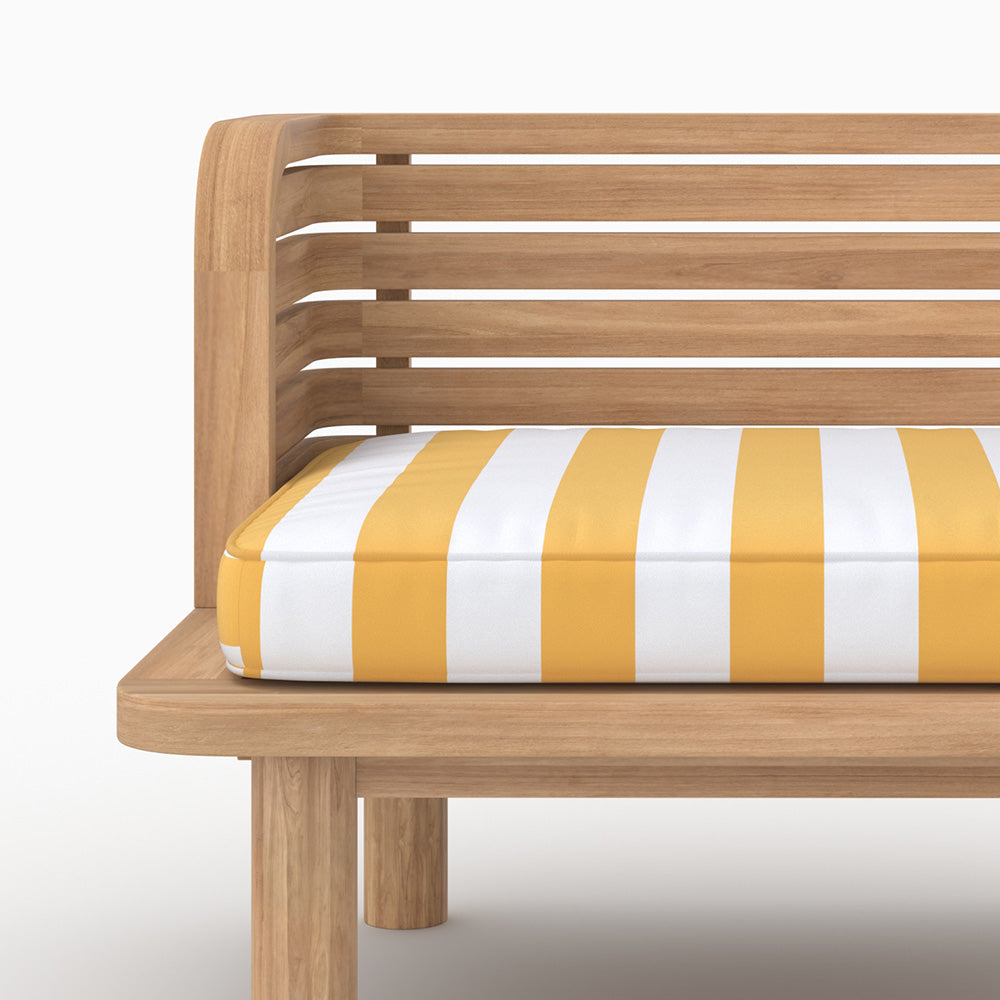 Fauteuil extérieur Kilda teck massif coussin citron soleil