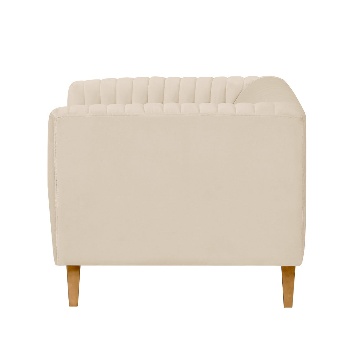 fauteuil gastby en velours beige pieds dore