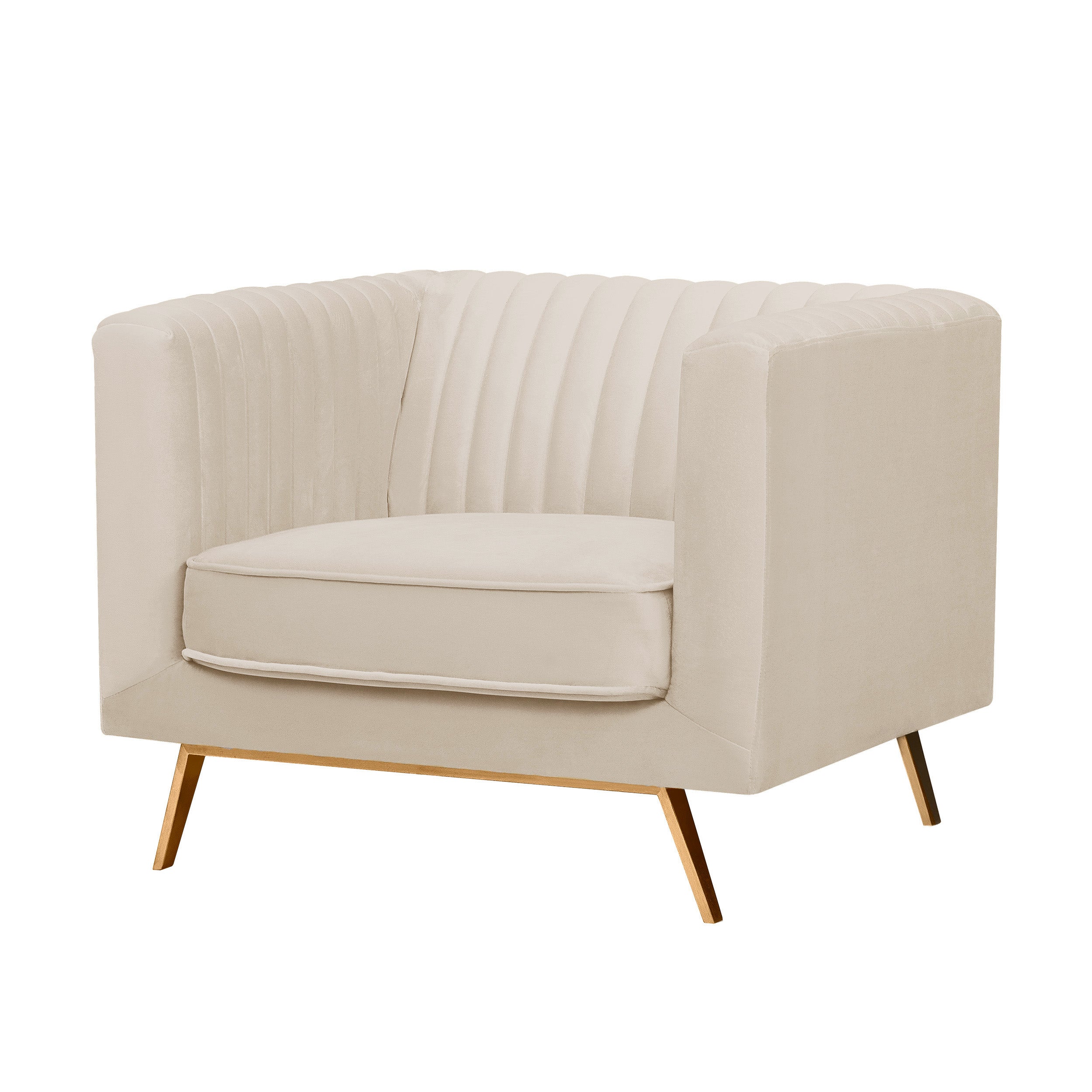 Fauteuil Gatsby en velours beige