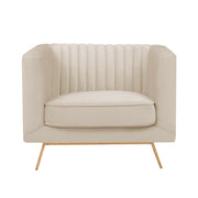 Poltrona Gatsby in velluto beige