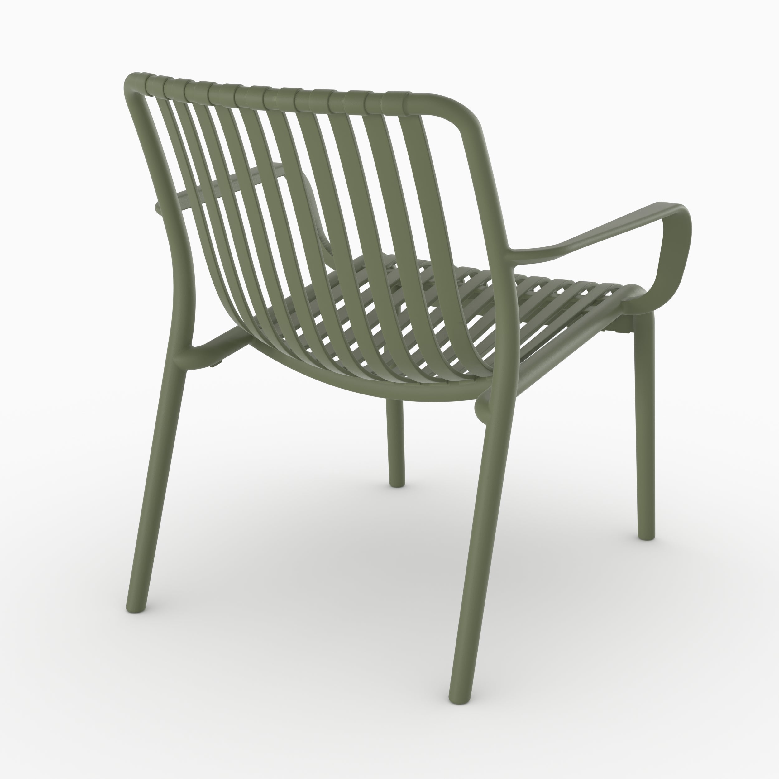 Fauteuil Ivy extérieur vert accoudoirs plastique 2