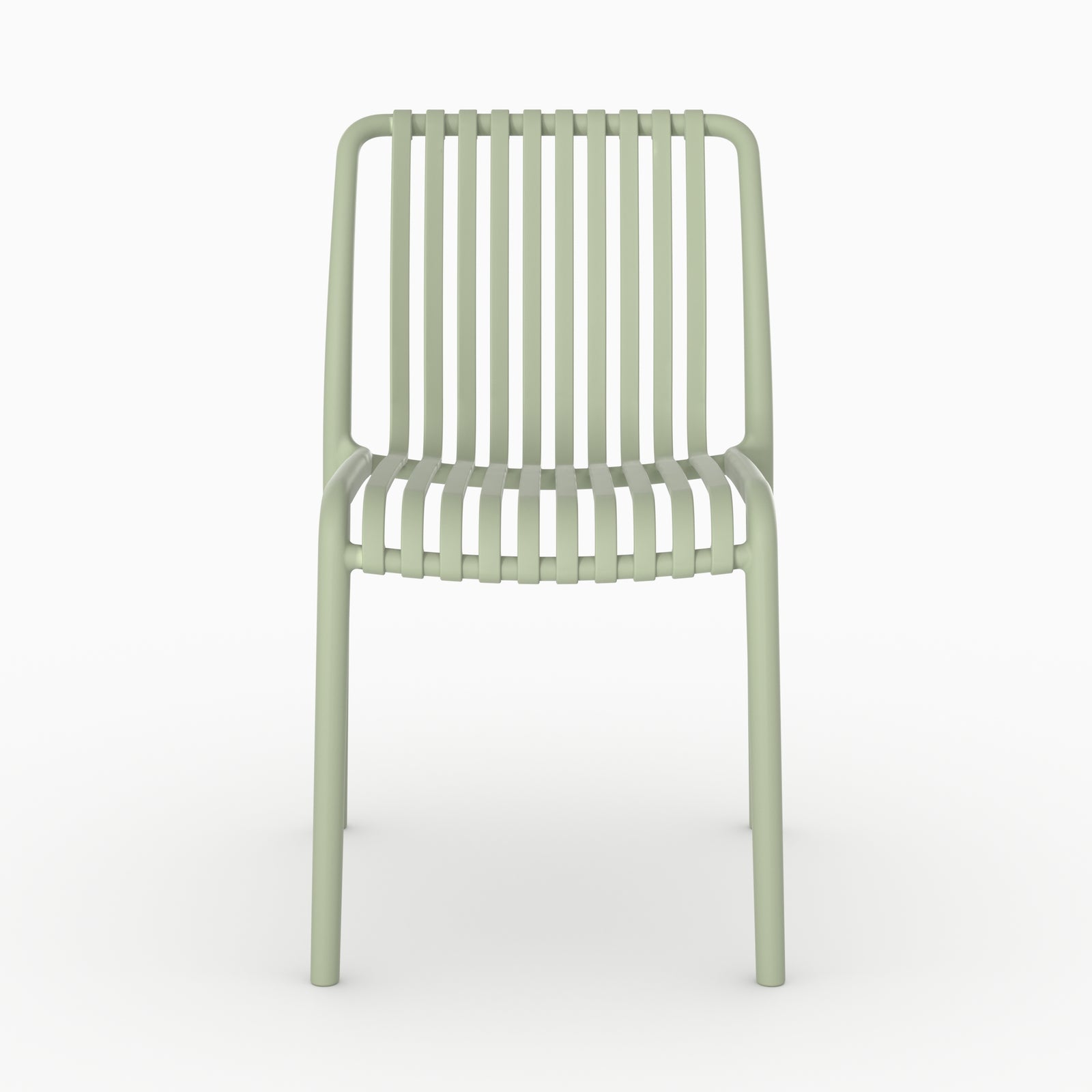 Fauteuil jardin Duli vert pastel empilable vue face