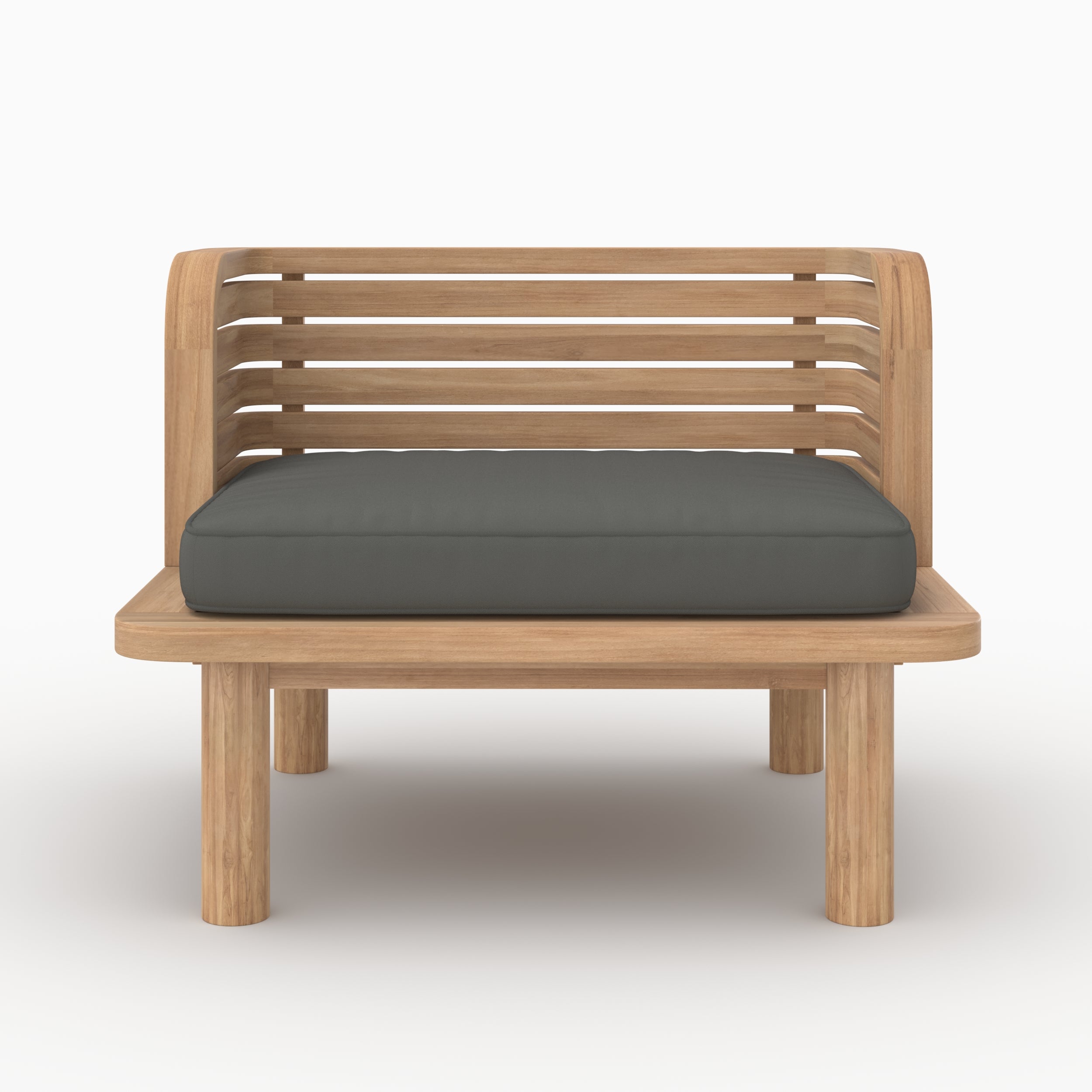 Fauteuil jardin en teck massif Kilda gris coussin