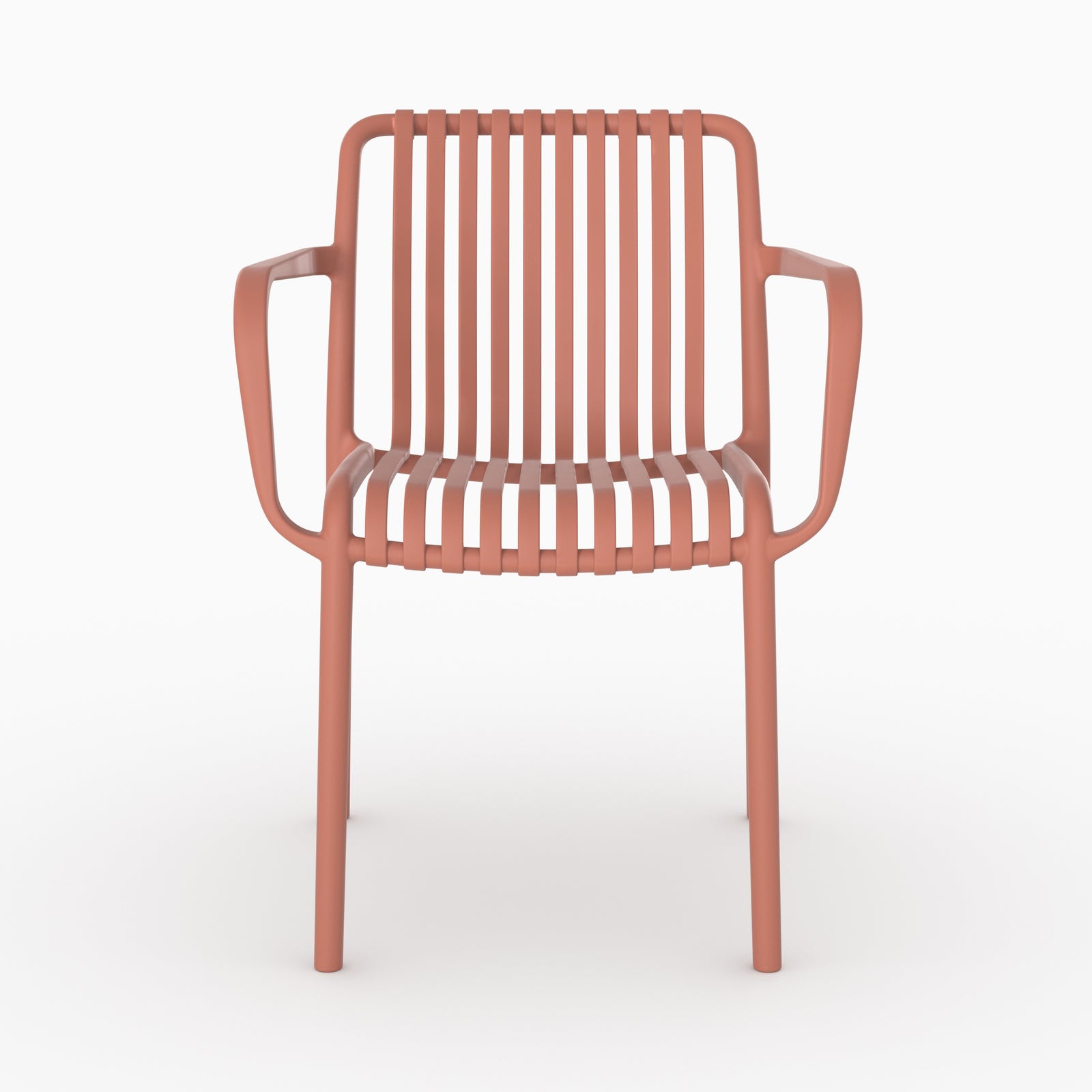 Fauteuil jardin Ivy terracotta empilable vue face