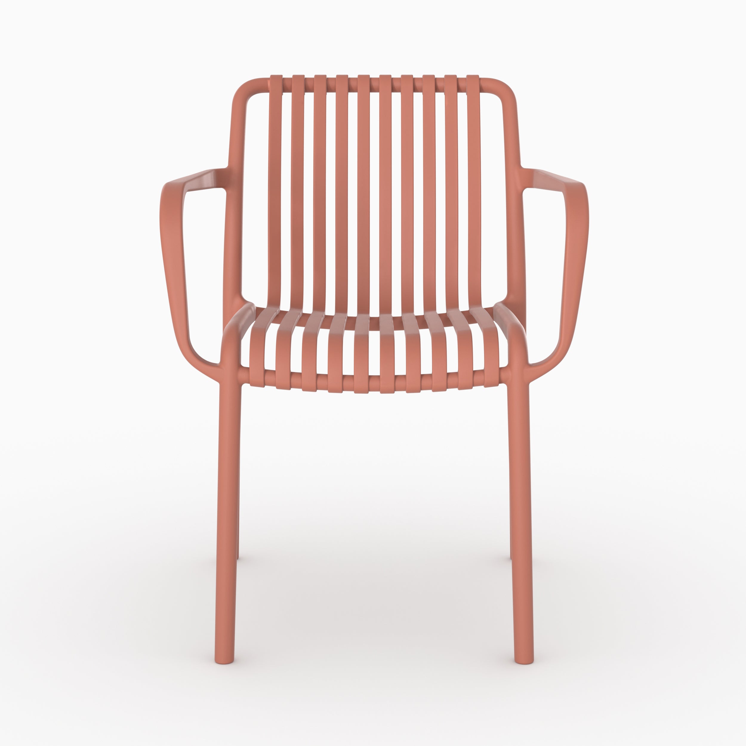Fauteuil jardin Ivy terracotta empilable vue face