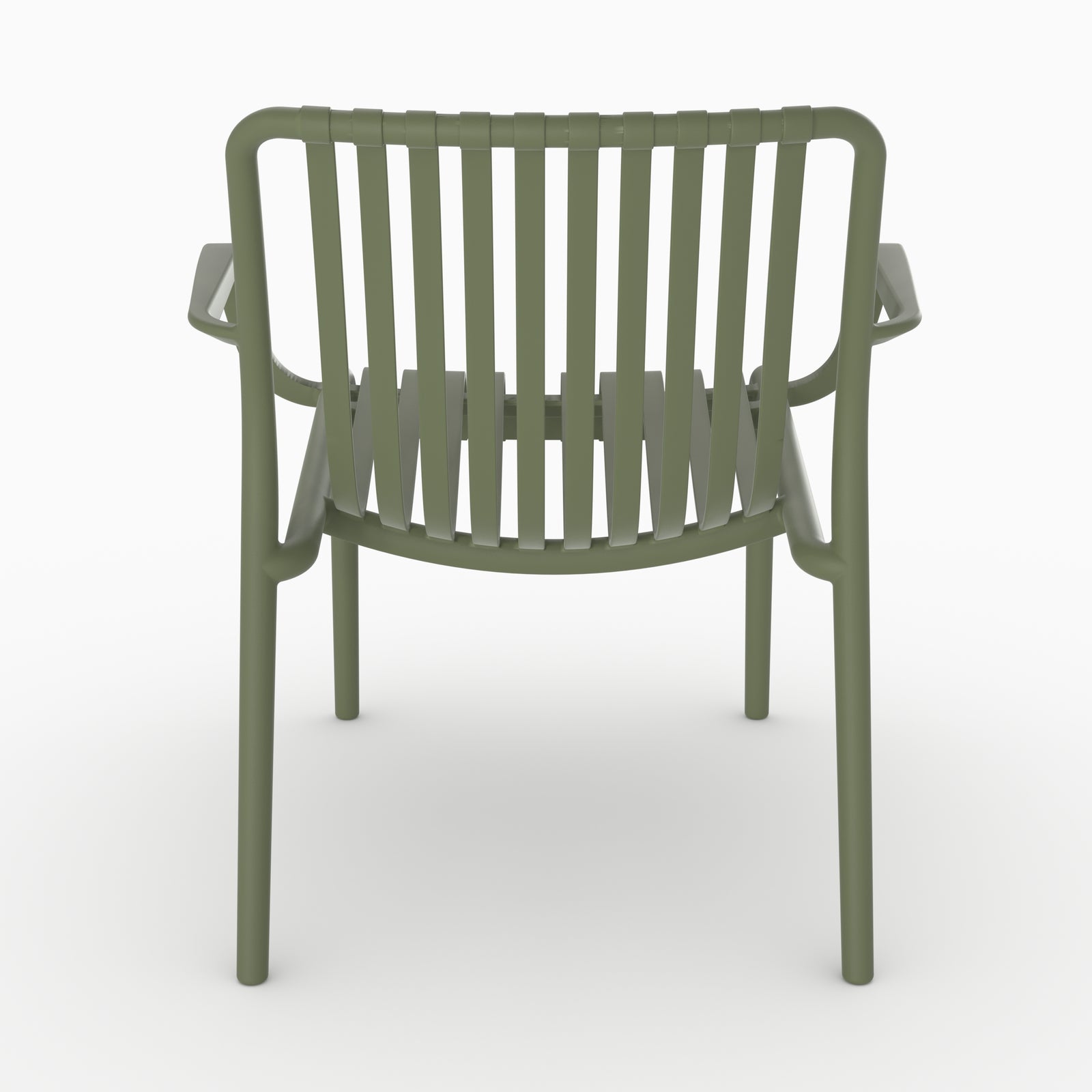 Fauteuil jardin Ivy vert kaki accoudoirs plastique terrasse