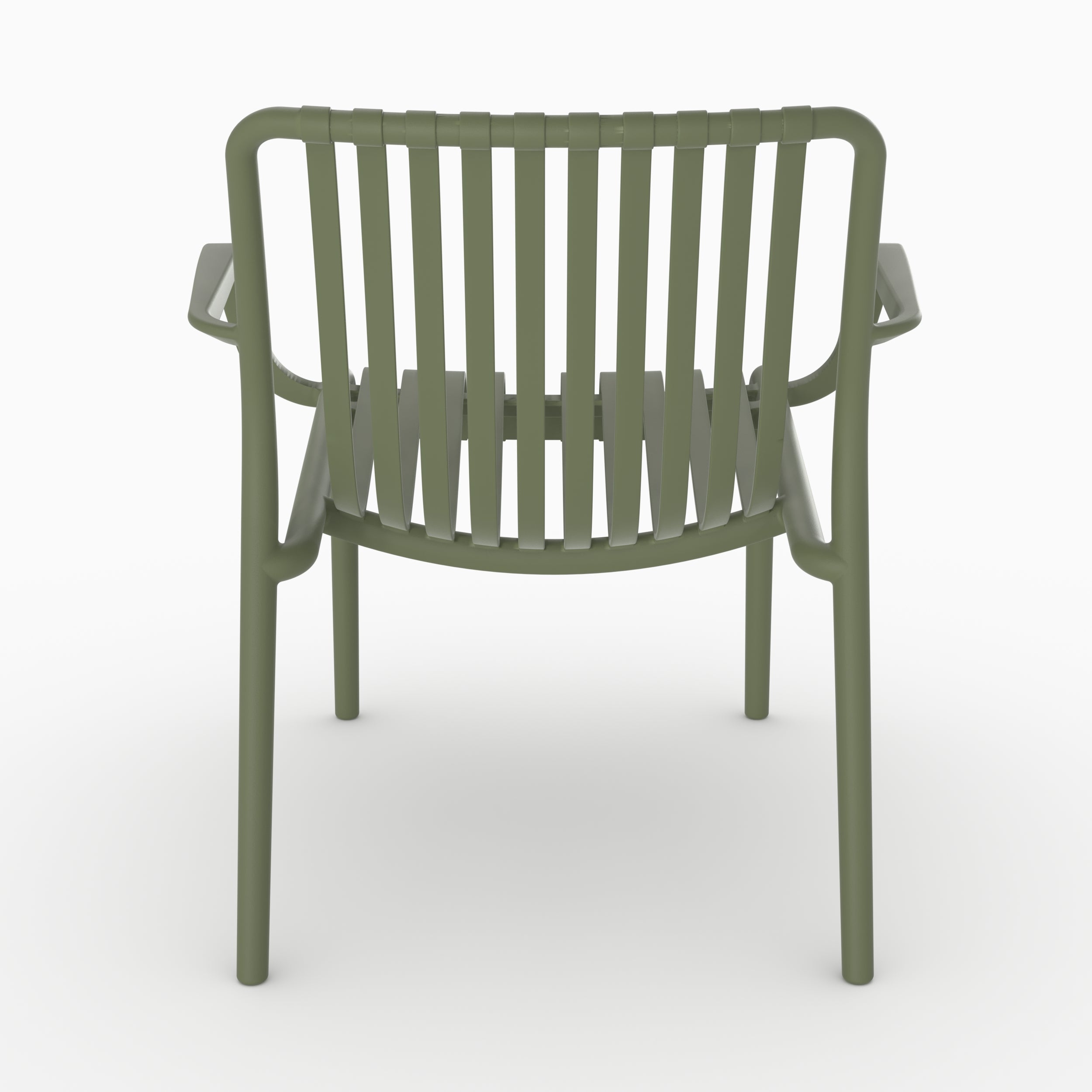 Fauteuil jardin Ivy vert kaki accoudoirs plastique terrasse