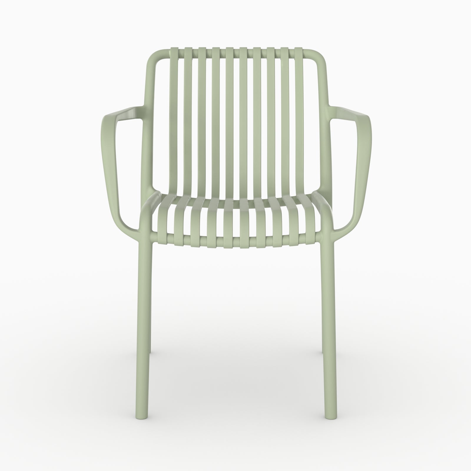 Fauteuil jardin Ivy vert pastel empilable vue face