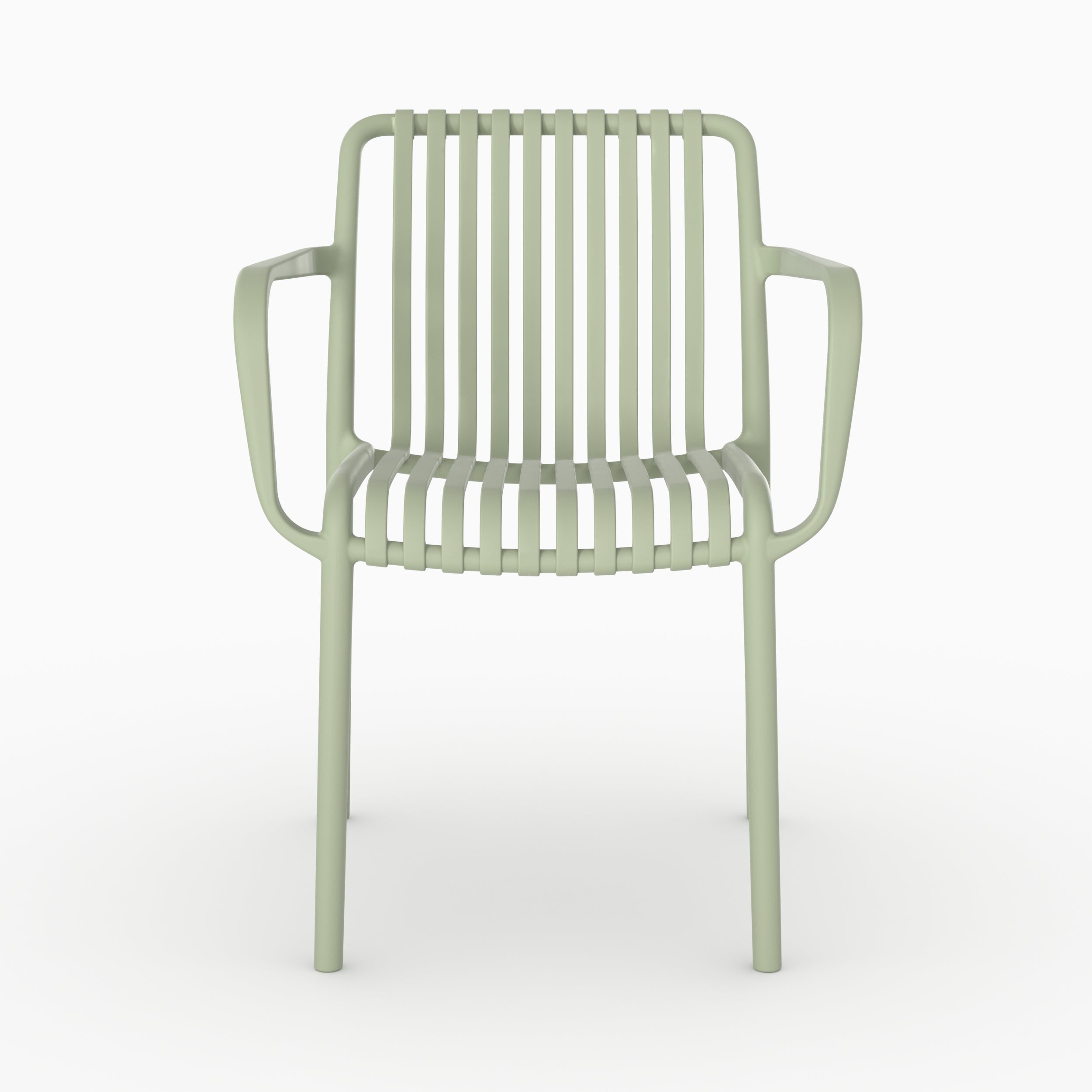 Fauteuil jardin Ivy vert pastel empilable vue face