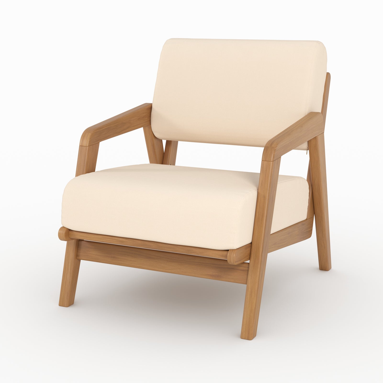Fauteuil jardin Siargao 1 place beige clair acacia perspective