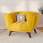 Fauteuil jaune Mona velours